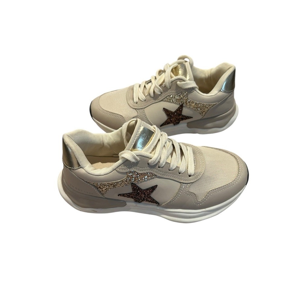 Vintage Havana Women's Run Blush Multi Taupe Gold Brown Star Sneaker Sz 8 - Picture 1 of 6